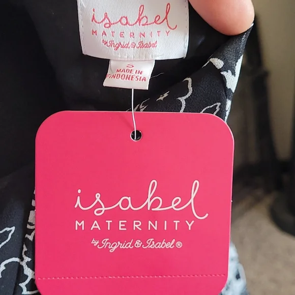 Isabel Maternity by Ingrid & Isabel for Target Black Cream Floral Sheer Dress S - Picture 6 of 7